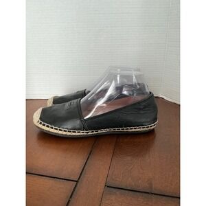 Coach Rhodelle Black Leather Espadrille Flats Shoes A8424 Womens Size 8B